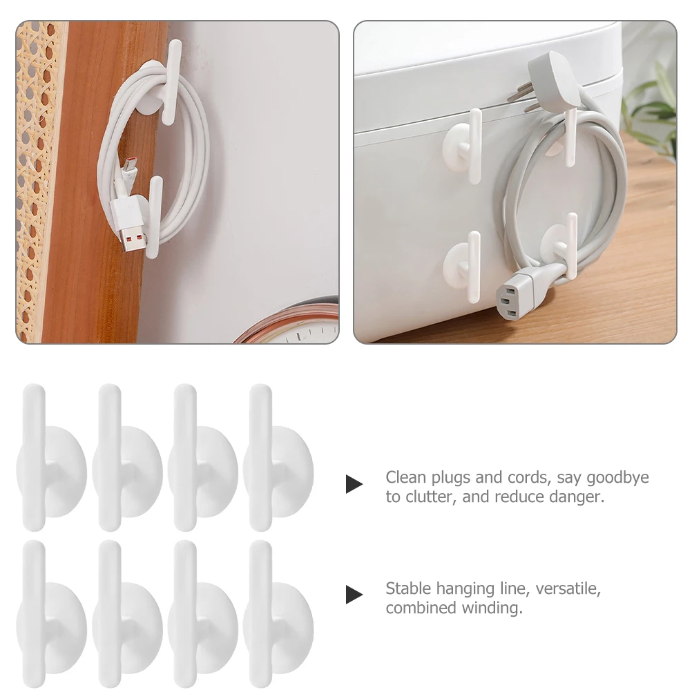 

8 Pcs Wire ganizer Tidy Wrap Cord Holder for Appliances White ABS Cable Manager Winding Clip Appliance