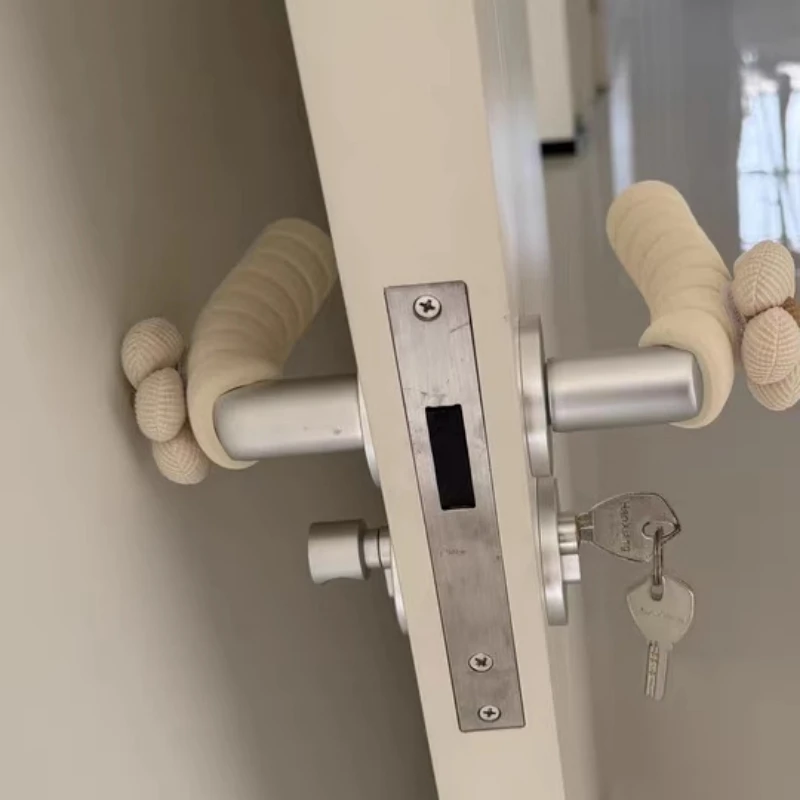 Türgriffabdeckung Rutschfest Antistatisch Aufprallschutz Dekorativer Schutz für Schlafzimmertür mit Weichem Blumenmuster für den Hausgebrauch – Detail 9