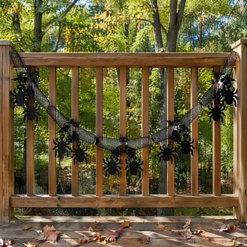 Pumpkin Ghost Bat Spider Garland 10 Ft Halloween Garland Banner Spooky Spider Bat Pumpkin Hanging Decoration Mantel for Fall