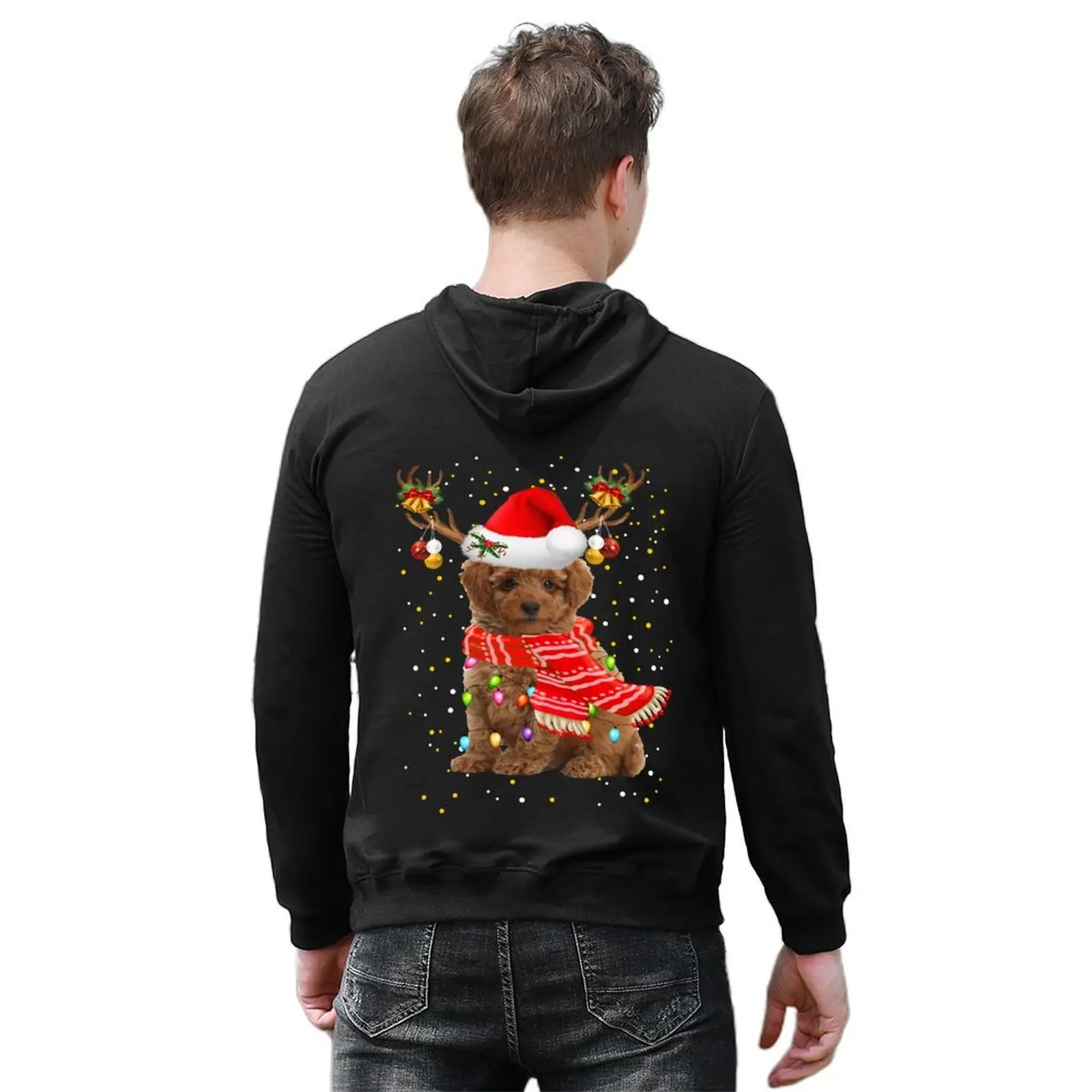 القلطي الرنة عيد الميلاد قميص خفيف هوديي الجرافيك تي شيرت الرجال ملابس للرجال ملابس رجالي مصمم ملابس رجالي هوديي