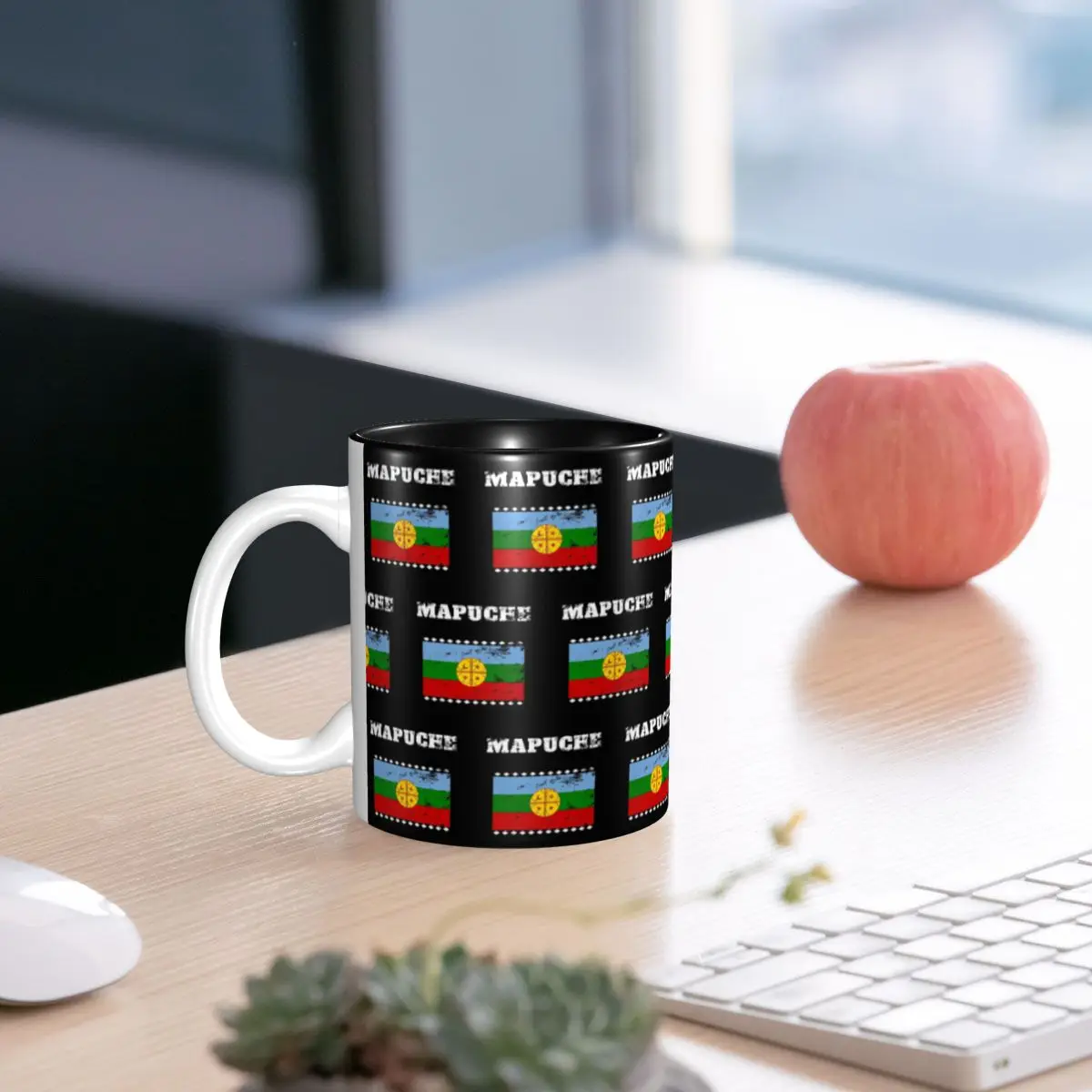 Taza Retro Vintage con bandera de la ciudad de Mapuche, divertidas tazas de café de cerámica, tazas de té, taza de leche, regalo para mujer y hombre