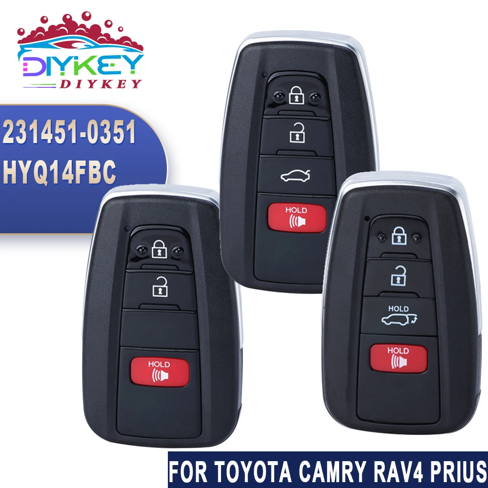 DIYKEY For Toyota Camry Prius RAV4 Highlander 2018 2019 2020 2021 Avalon HYQ14FBC 231451-0351 Smart Remote 314.3MHz Key Fob