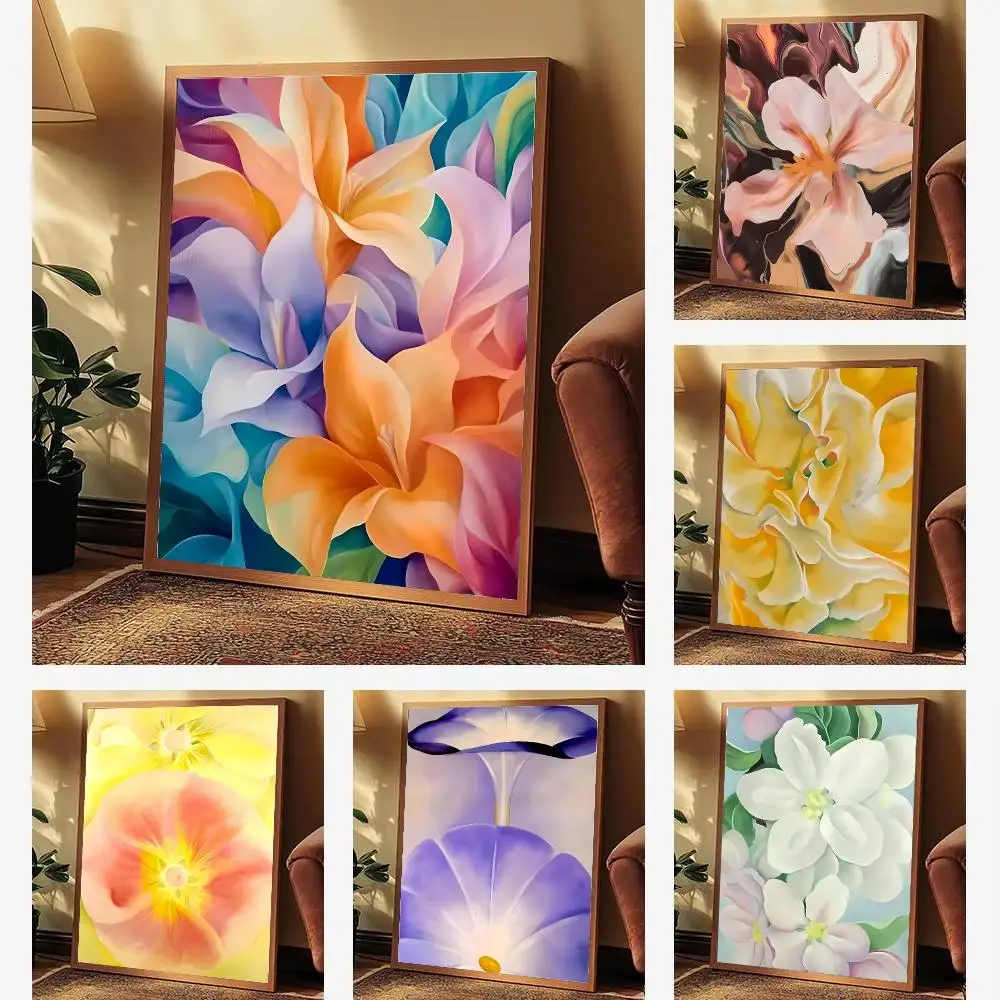 Georgia OKeeffe Abstract Flower Artwork Poster Aesthetic Wall Art for Bedroom Study Office Home Decor Gift