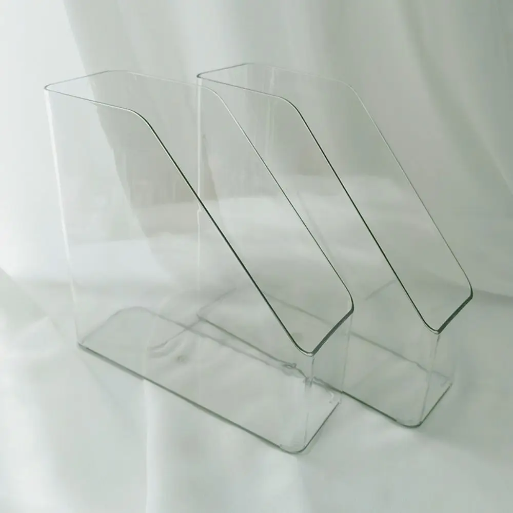 

Sturdy Transparent Desk Folder PET Slim Vertical File Folder Multifunctional Countertop Paper Tray Organizer Magazine