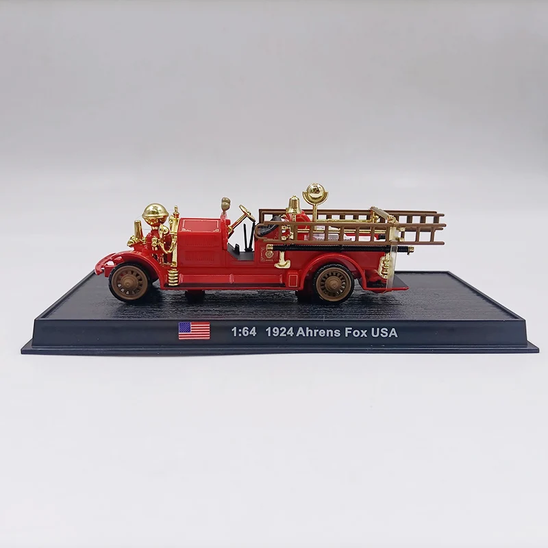 (Old stock) AMER 1:64 Scale 1924 Ahrens Fox Fire Truck Alloy Simulation Car Model Display Collectibles Boy Gift Decoration
