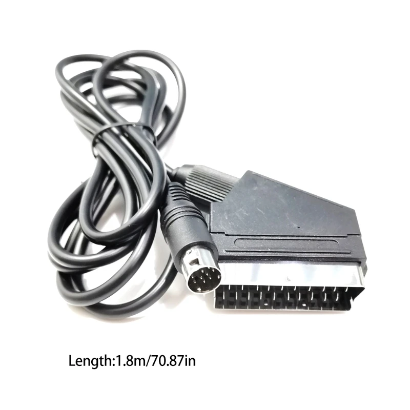 Cable adaptador SCART OFC RGB/RGBS 1,8 m para consola juegos MD2, Cable Scart RGB 9 pines V Pin/C Pin, consola