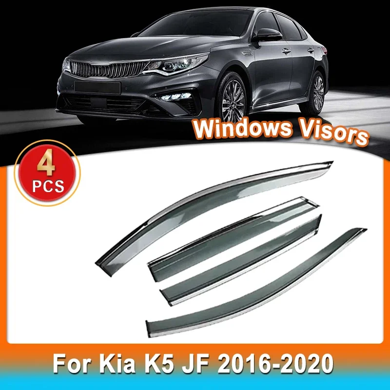 Weather Shields For Kia K5 Optima JF 2016 2017 2018 2019 2020 Car Window Visor Sun Rain Guard Weather Shield Wind Deflector ABS