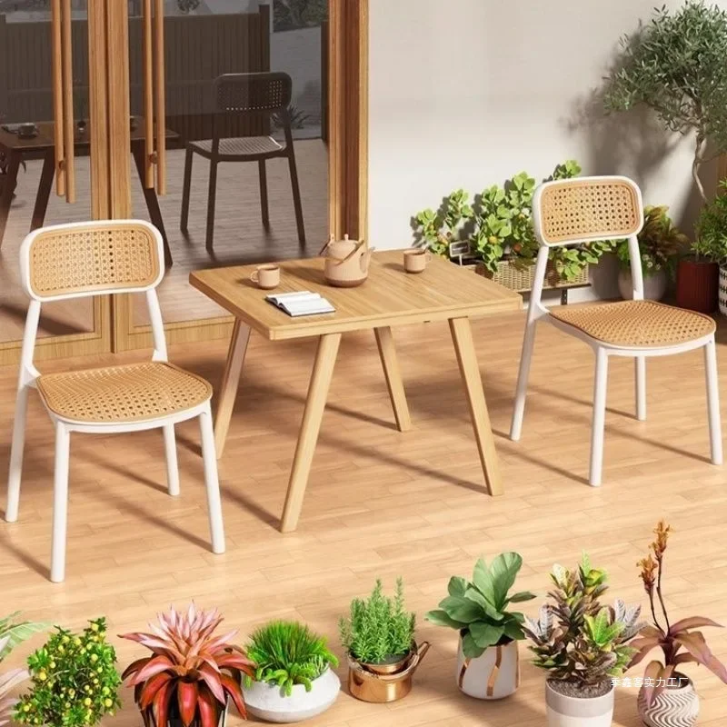Sillon Silla de Comedor de maquillaje estilo italiano de lujo de ratán negro sillas de Comedor móviles cojines sillas Comedor muebles de cocina