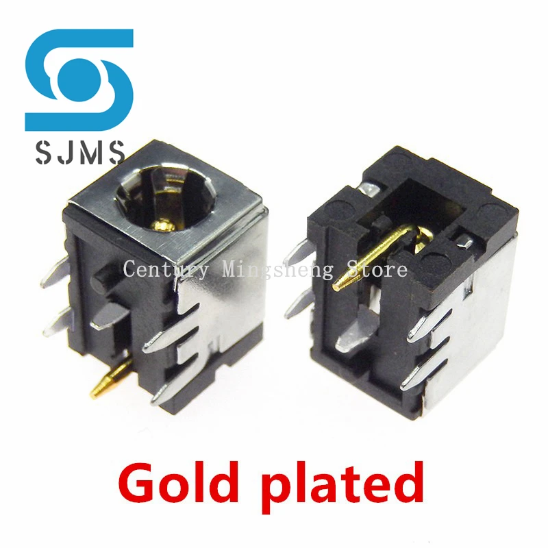 5pcs DC-007B DC Power Jack Socket Connector DC007B 5.5*2.1mm 5.5*2.5mm Gold-plated copper core 5.5X2.5MM Iron shell support