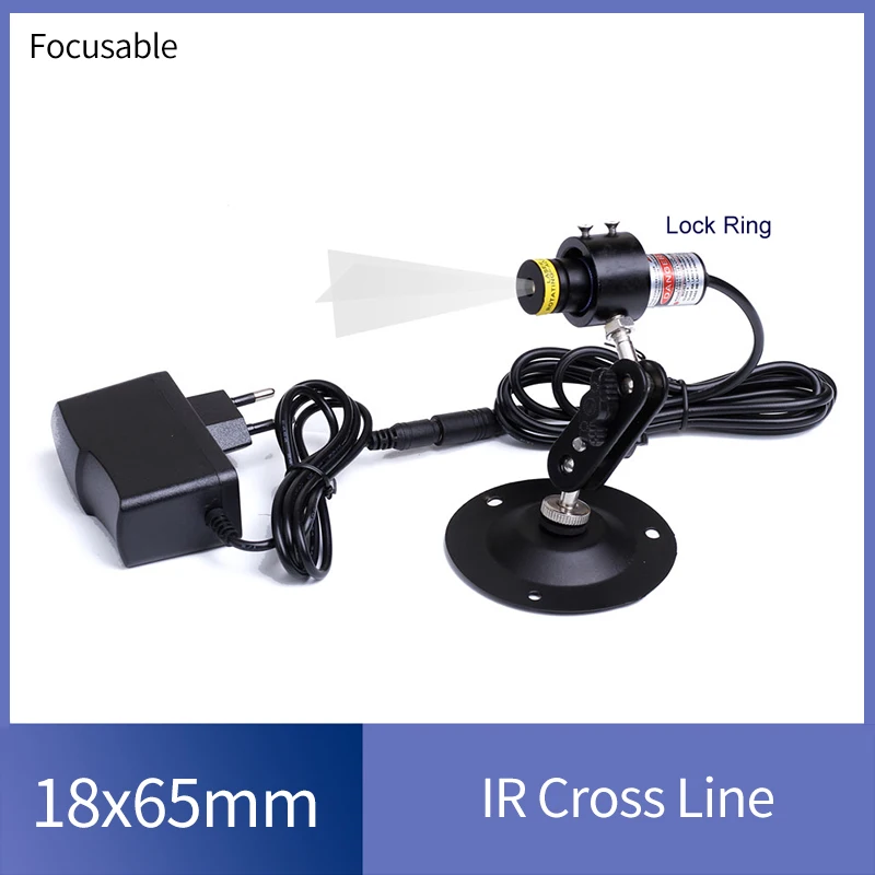 

PMMA/Glass Lens Adjustable Focus 18x65mm 830nm Infrared Cross Line 30mw 50mw Laser Module (FREE with EU Adapter) for Cutting