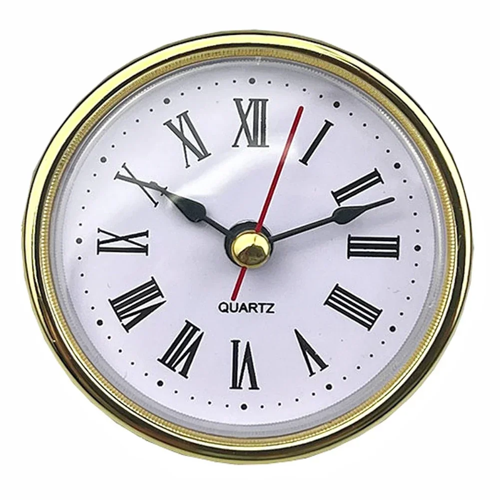 Clock Inserts Inserts Movement Quartz Clock Insert Roman Numbers 1pc Gold Color Plastic Replacement Home Decor