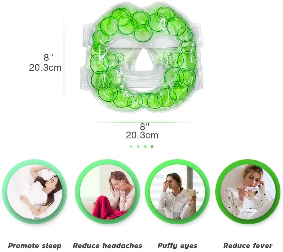 Dropshipping Ice Gel Eye Face Mask Hot Cold Therapy Sleep Mask for Headache,Dark Circles,Facial Treatment Skin Care Tool