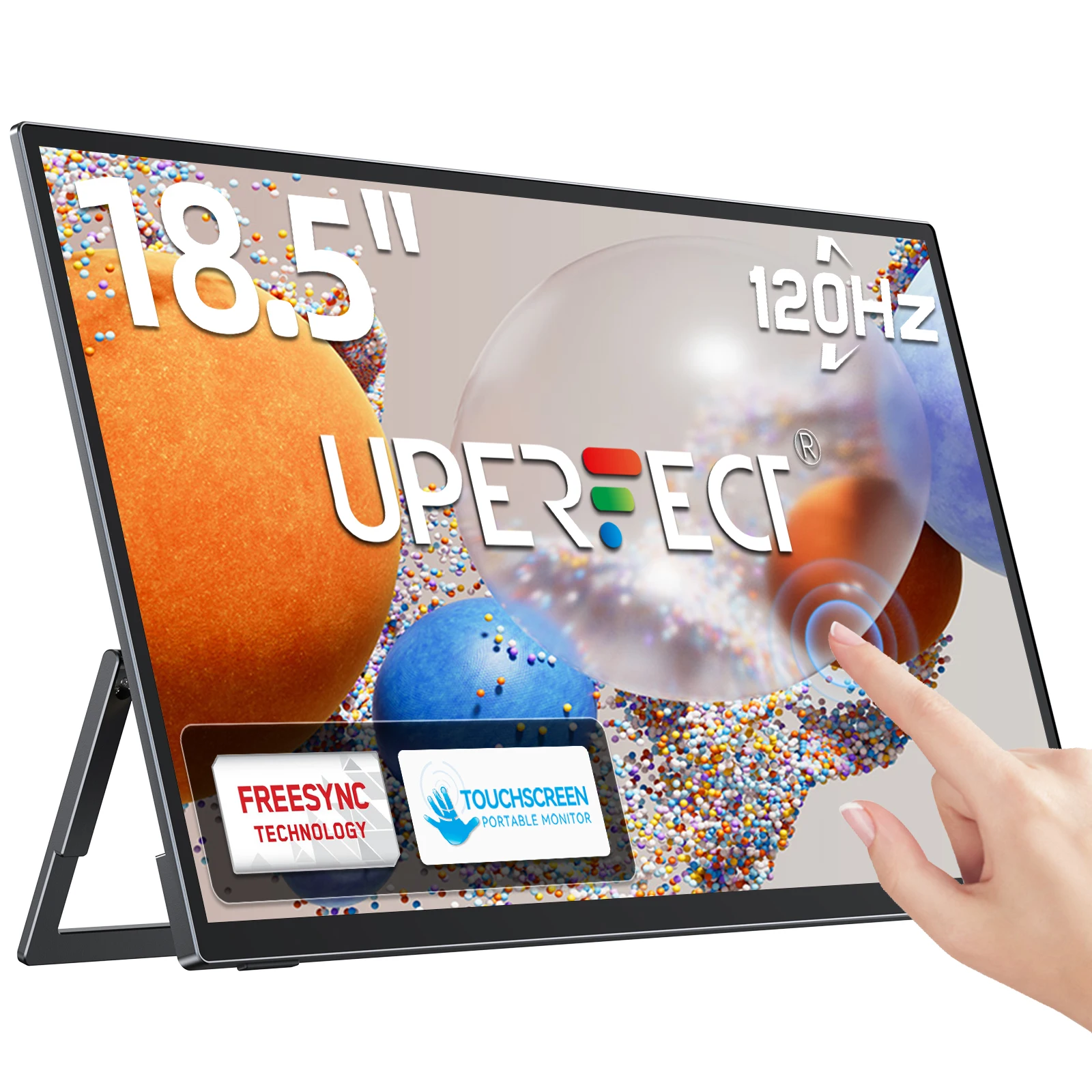 

UPERFECT 18,5-дюймовый сенсорный экран 120 Гц портативный монитор игровой дисплей для ПК 1080P FreeSync IPS HDR второй экран для путешествий для ноутбука