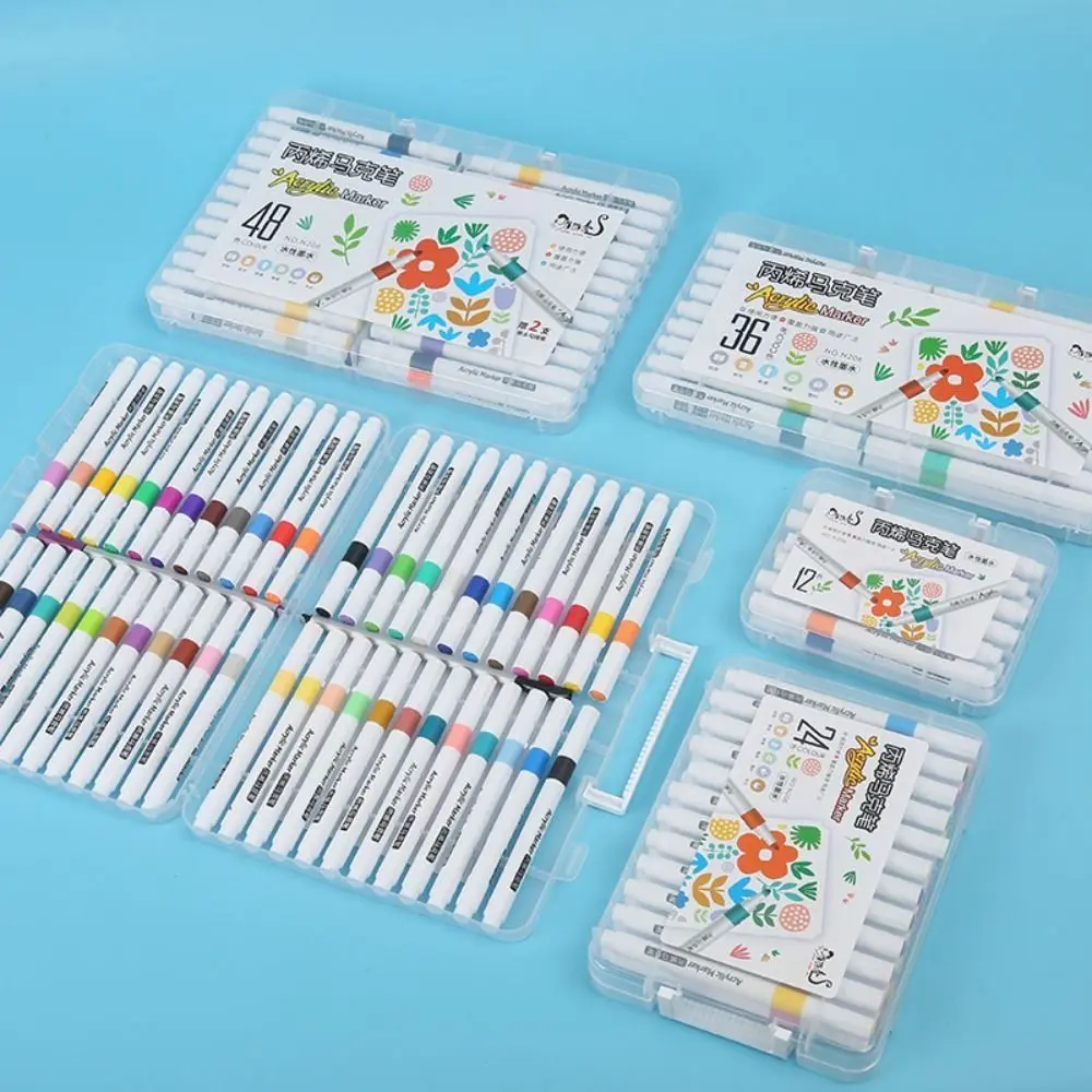 

Waterproof 12/24/36/48/60 Colors Acrylic Marker Drawing Graffiti Art Painting Markers Pens Painting DIY Crafts