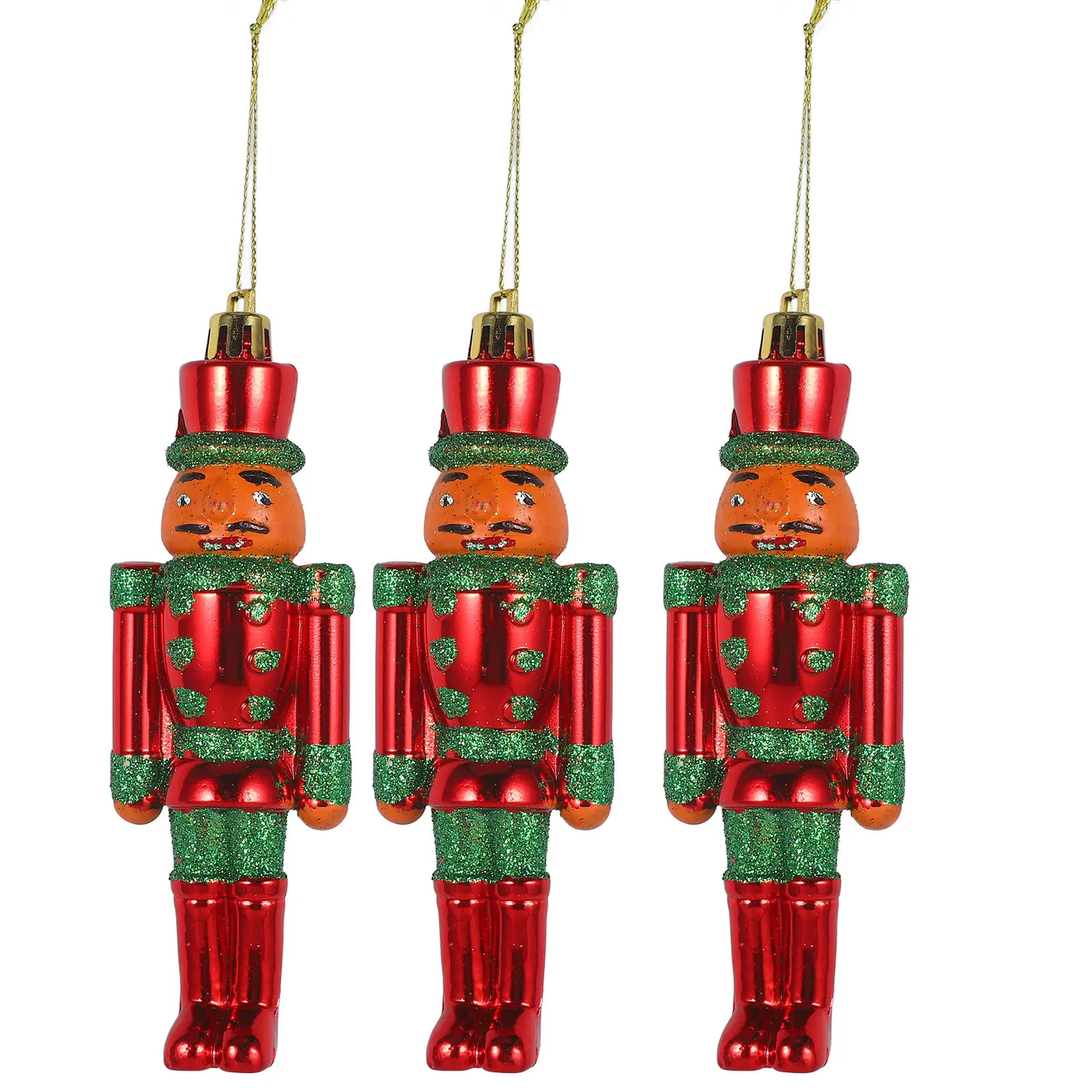 

3Pcs Christmas Nutcracker Pendant Xmas Tree Hanging Decoration Plastic Craft Beautiful Colorful Festive Decor Nutcracker Pendant