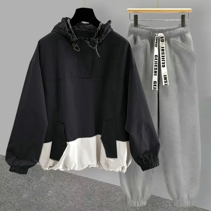 ARENS-ropa de calle para hombre, traje de dos piezas, chaqueta con capucha + Pantalones de cintura elástica, pantalones Cargo Harajuku, conjuntos de 2 piezas, trajes para hombre