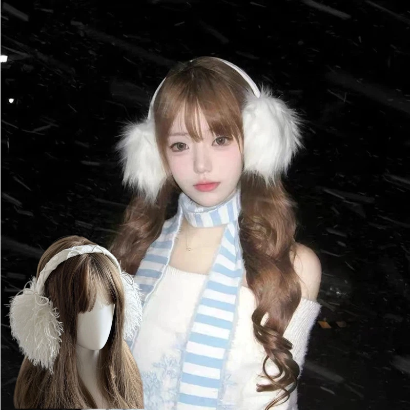 طوي وموسع فروي الأذن نصائح الشتاء لطيف دافئ موضة المتخصصة حماية الأذن الشتاء اكسسوارات النساء غطاء للأذنين غطاء للأذنين #1