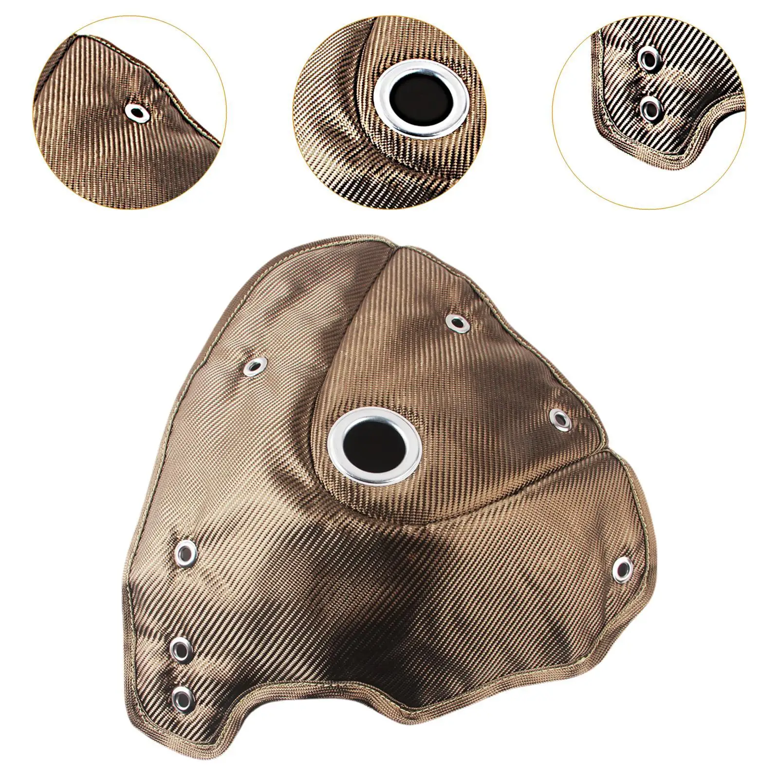 ผ้าห่มเทอร์โบอุปกรณ์เสริมในรถยนต์ไทเทเนียมฝาครอบหมวกรถหมวกสะดวกติดตั้งง่ายโล่ความร้อนเทอร์โบสําหรับ N14 N18