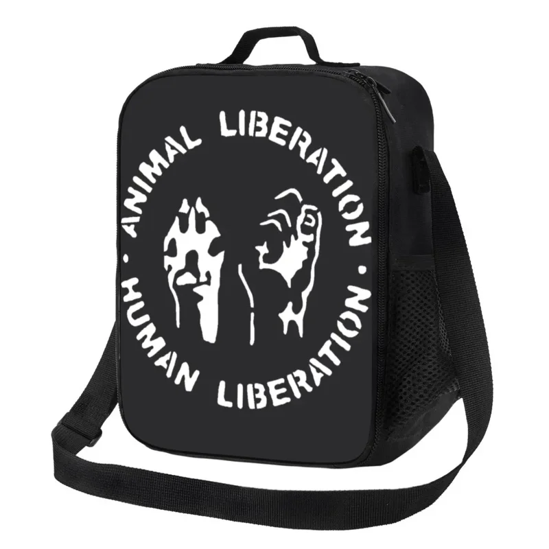 

Custom Animal Liberation Logo Lunch Bag Men Women Thermal Cooler Insulated Lunch Box for Children School