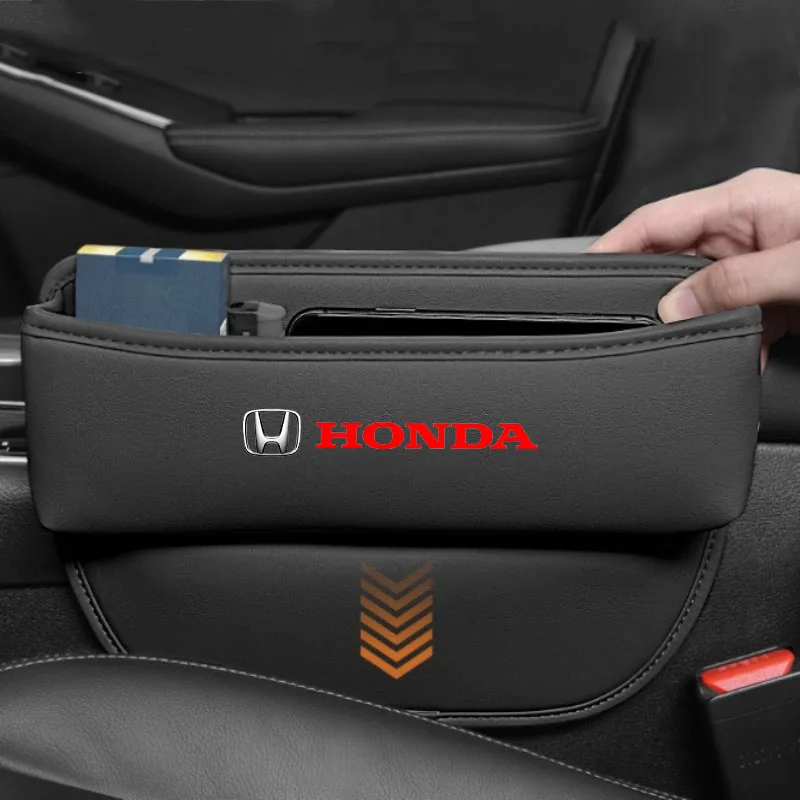 

For Honda Civic Accord CRV HRV Fit Jazz City Odyssey Car Sewn Seat Gap Crevice Slot Leather Storage Box Auto Accessories