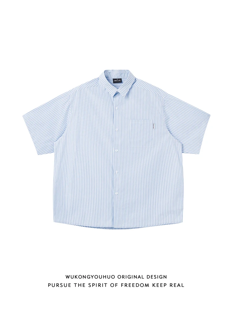 

Loose ort Sve Blue Striped Casual irt ex Summer Breathable f Sve irt for Couples Youth Faion Linen irt