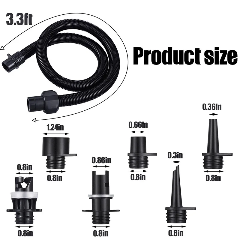 6PCS Inflatable Air Pumps Hose Nozzle Kit Electric Pump Inflatable Boat SUP Pump Adapter Valves Adapter Paddle Boat Accessories
