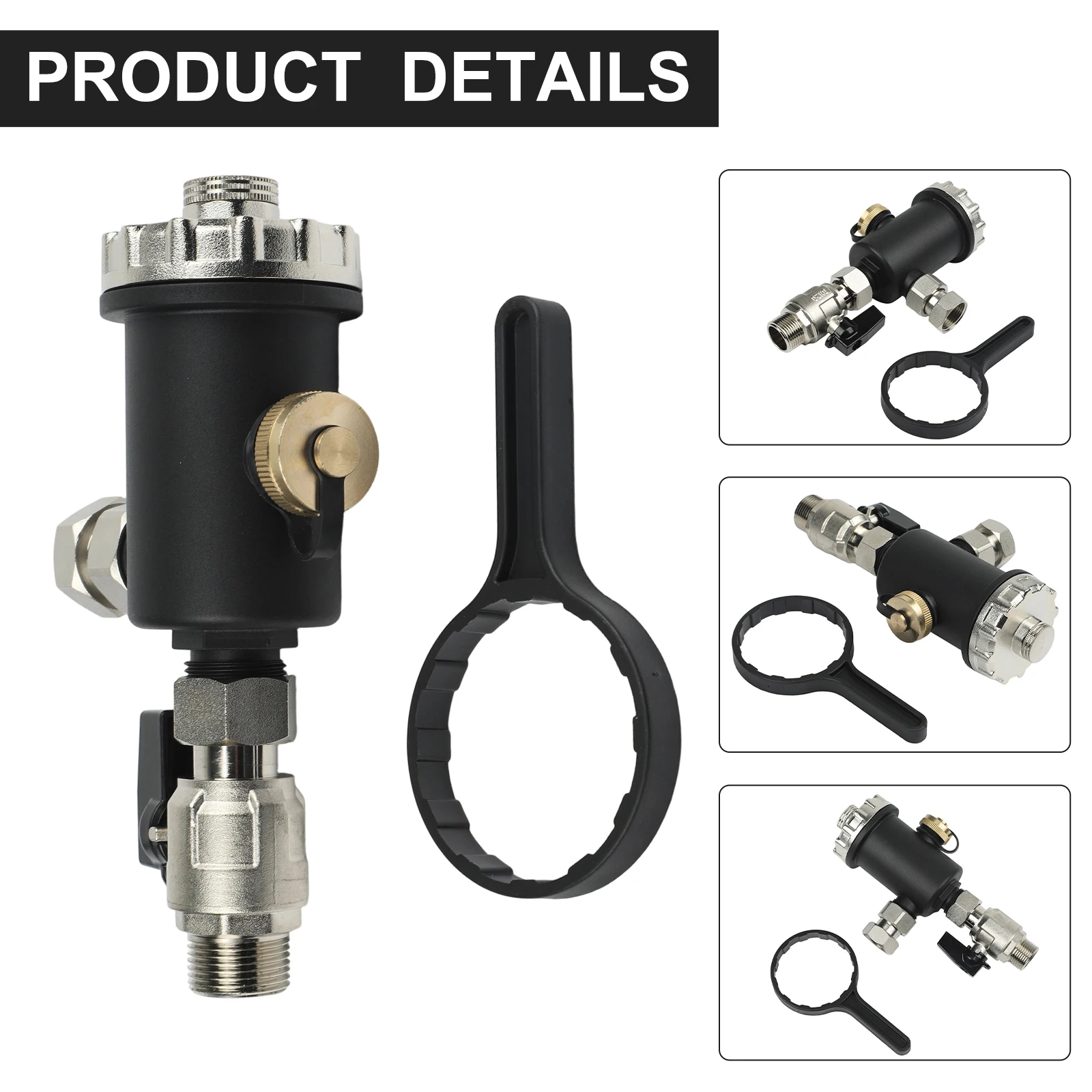 DN2034 External Thread Filter with Magnetic Purification for Underfloor Heating and HVAC Rust Sediment Removal