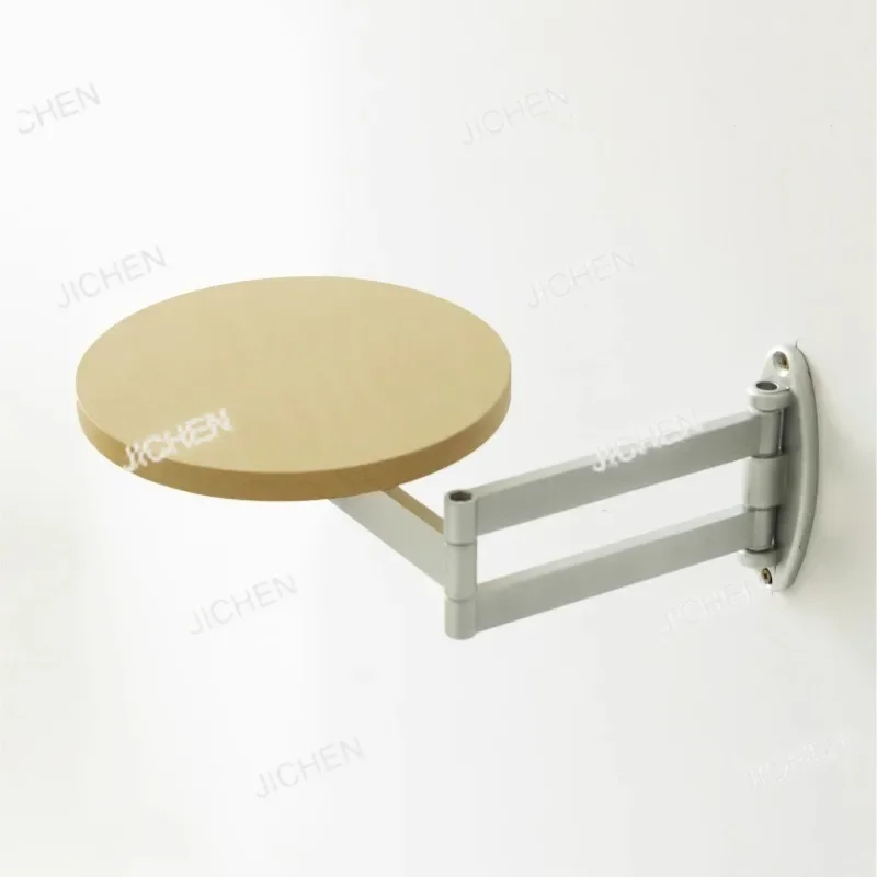 JC JC Fold Down Wall Mounted Desk Round Laptop Desk For Small Spaces Bedroom Bedside Floating Tray Multi-Functional Console Tabl