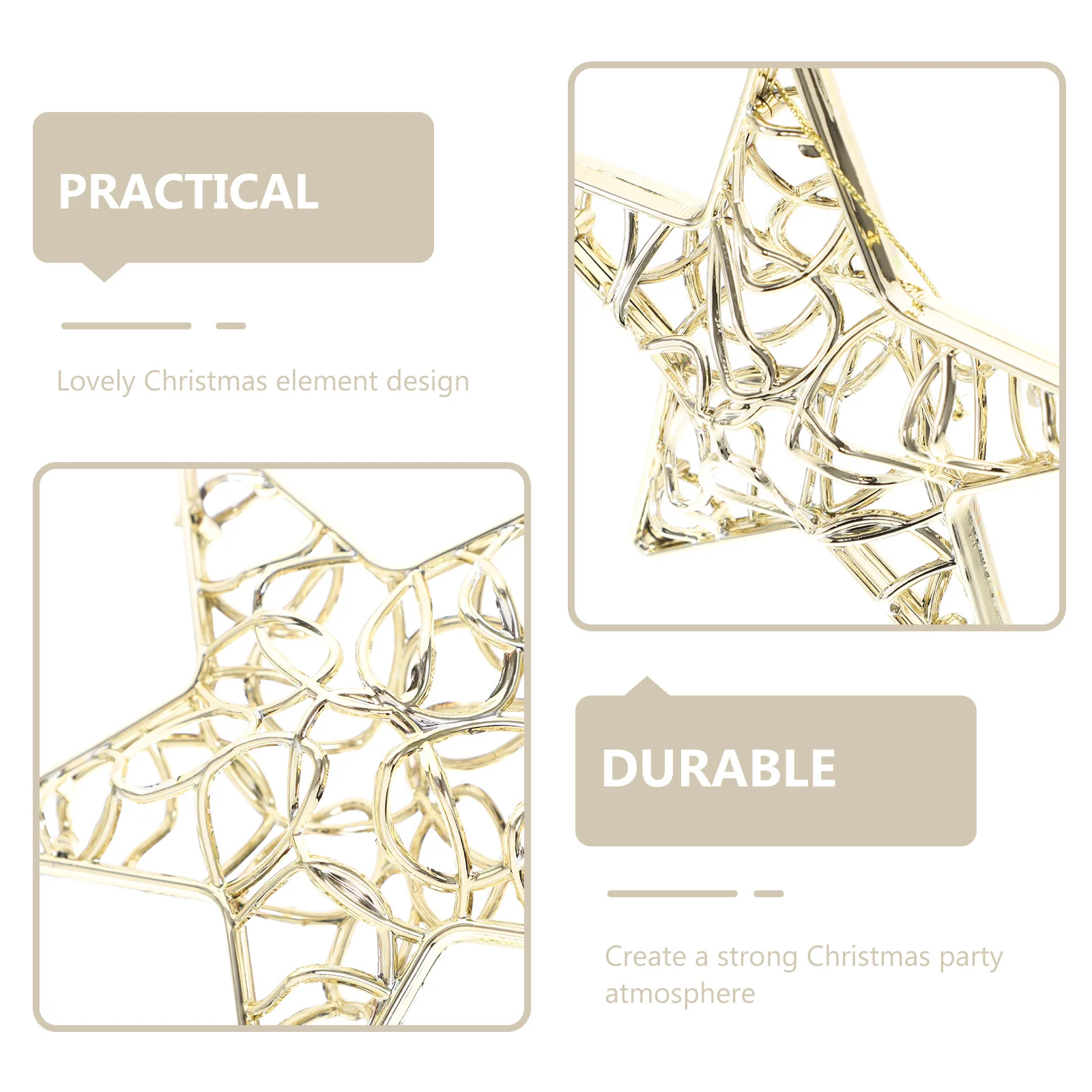 

6Pcs Christmas Tree Pendant Xmas Hanging Decor Snowflake Star Ornaments Holiday Festive Adornment Christmas Tree Decoration