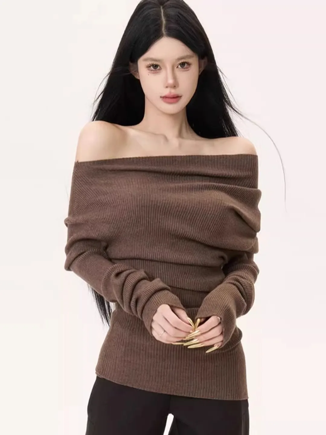 

Облегающий сексуальный вязаный топ с очками, женский весенне-осенний внутренний слой, базовый слой, американский Sle Hardn, подходит для вас...