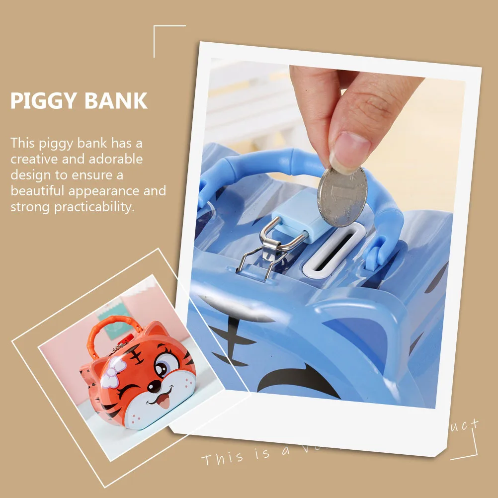 

3Pcs Adorable Cartoon Tiger Saving Jar Strong Practicability Multi-Function Money Storage for Kids Decorative Use