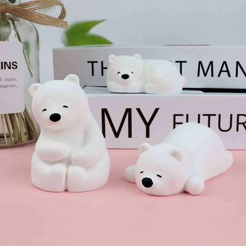 3D Polar Bear Shape Silicone Mold Kitchen Cake Baking Tool Chocolate Resin Mold Soft Pottery Clay Decorative Gypsum Candle Mould