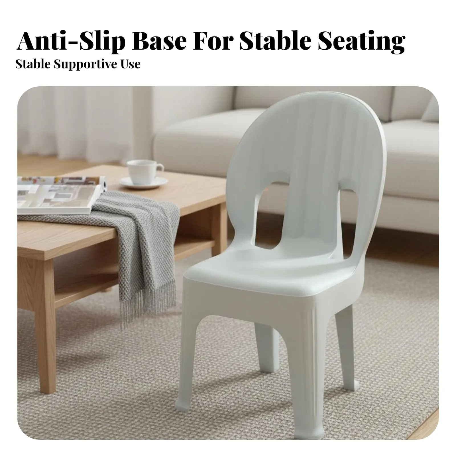 シェルバックチェア-厚みのある構造-屋内座席-滑り止め足-大人、学生、幼稚園、寝室向け-簡単組み立て