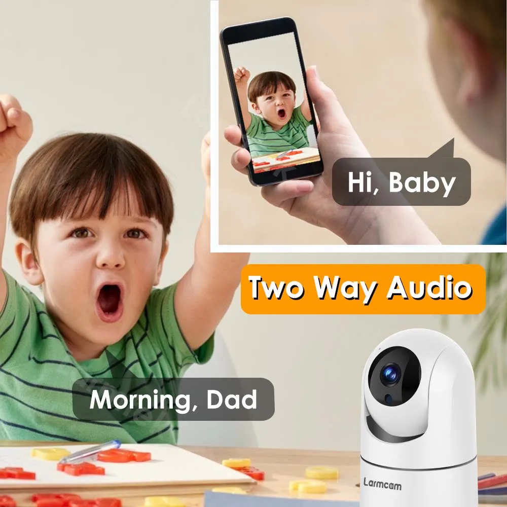 2.4G 5G WiFi Baby Monitor Camera 2K 4MP Mini Indoor IP Cam Ai Tracking Security-Protection Alexa Surveillance Cam CCTV