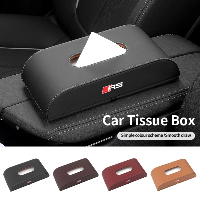 Car Tissue Box Holder Centre Console Armrest Napkin Holder Auto Seat Backrest Tissue Holder  For Audi Q5 Q7 Q3 A3 A4 A6 A5 A1 S1 