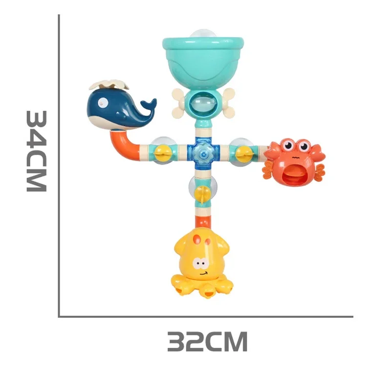 Baby Bath Toys Bathtub DIY Pipes Tubes Bath Time Water Game Spray Swimming Bathroom Toys for Toddlers Kids Gifts Birthday Gift