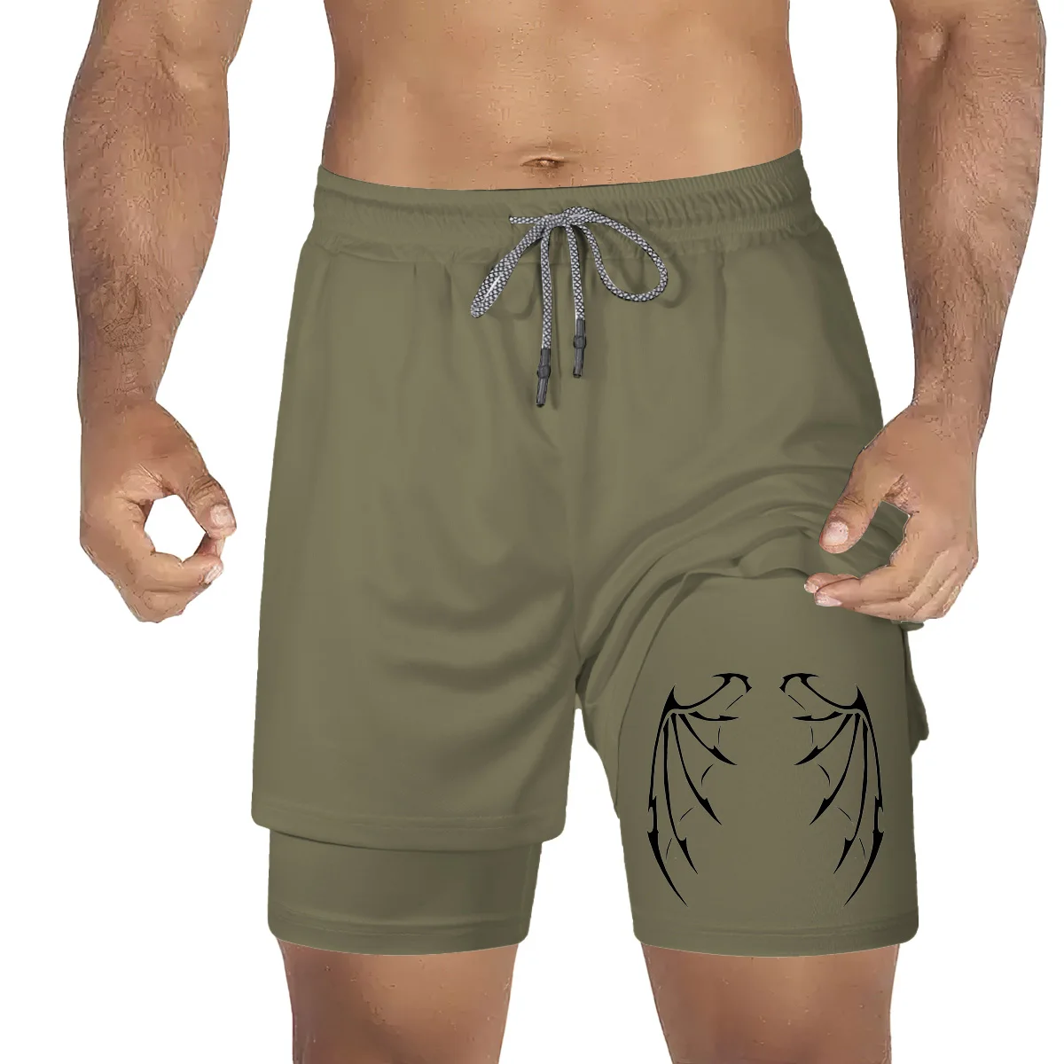 Berserk-pantaloncini sportivi 2 in 1 da uomo, pantaloncini da corsa ad asciugatura rapida, allenamento in palestra e fitness, doppio strato