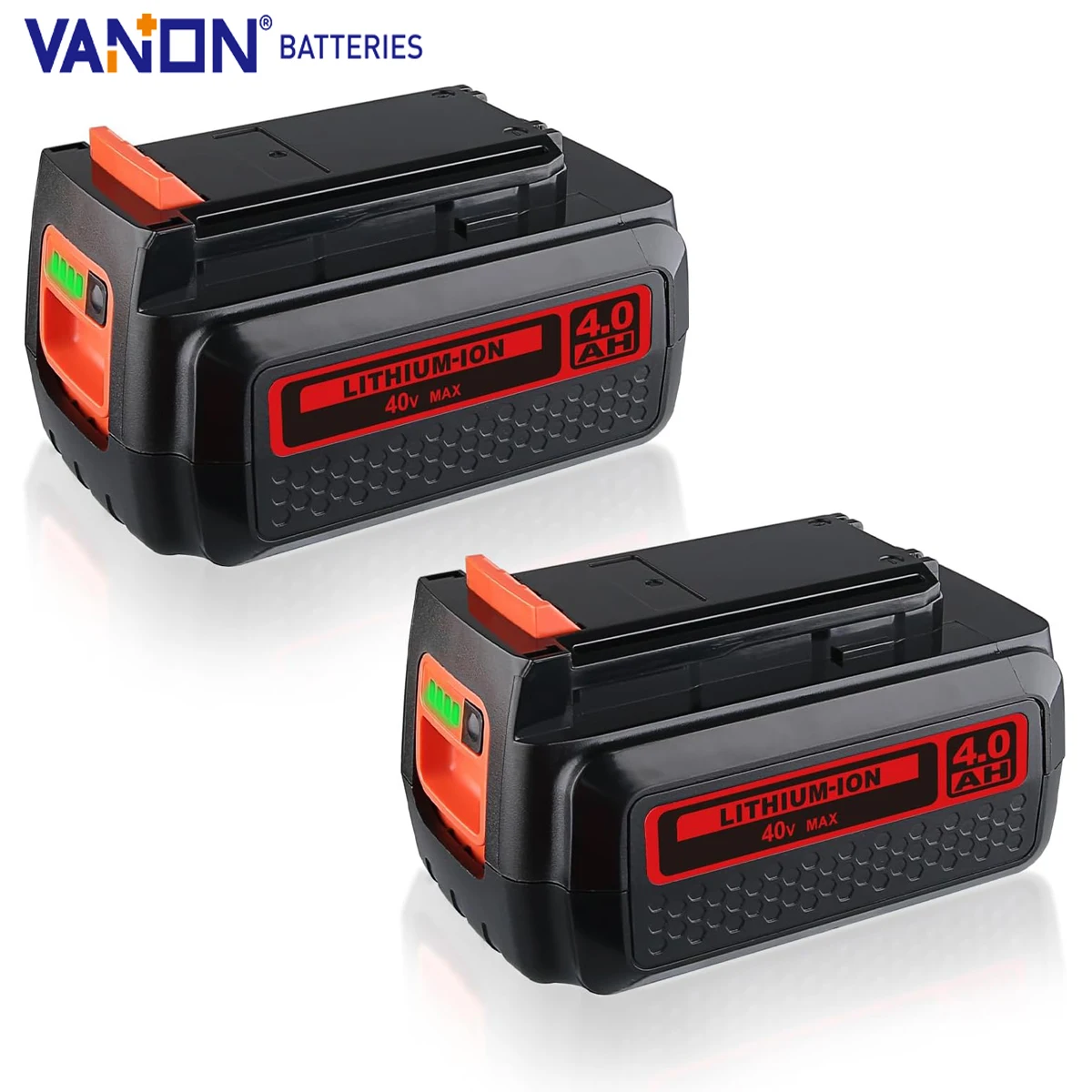 

Vanon 2Pack 40V 4.0Ah Lithium Battery Compatible with LBX204 LBXR36 LST540 Tool Battery Replace for Black and Decker Battery pin