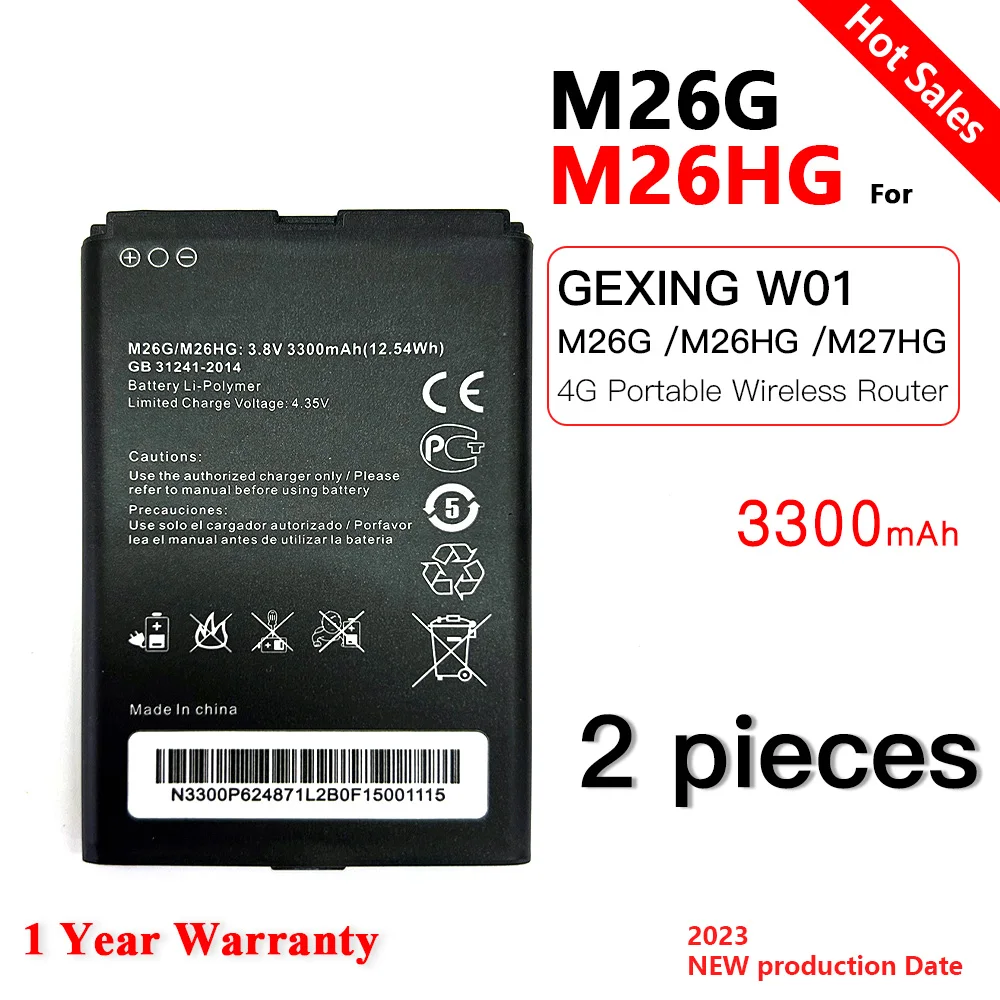 

Original 3300mAh M26G M26HG M27HG Battery For GEXING W01 4G LTE Portable Wireless WiFi Router Hotspot Modem High Quality Battery