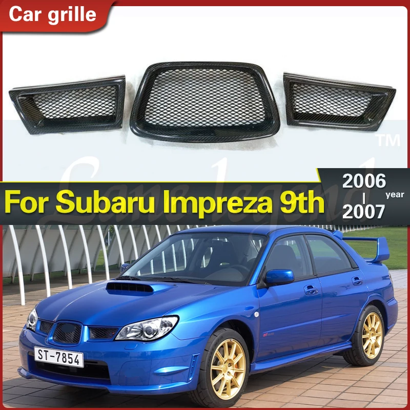 

Real Carbon Fiber Racing Grills For Subaru Impreza WRX STI 9th Generation 2006 2007 Front Lower Mesh Grille Tuning Parts 3pc/Set