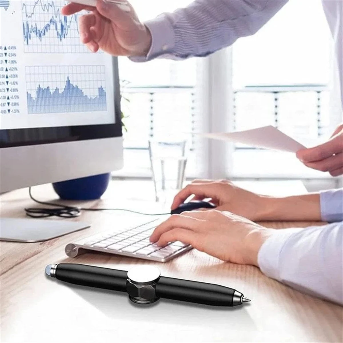 قلم AT42، قلم مزود بإضاءة LED، أداة كتابة، قلم طرف مضيء، قلم حبر جاف للإضاءة للكتابة في الظلام B