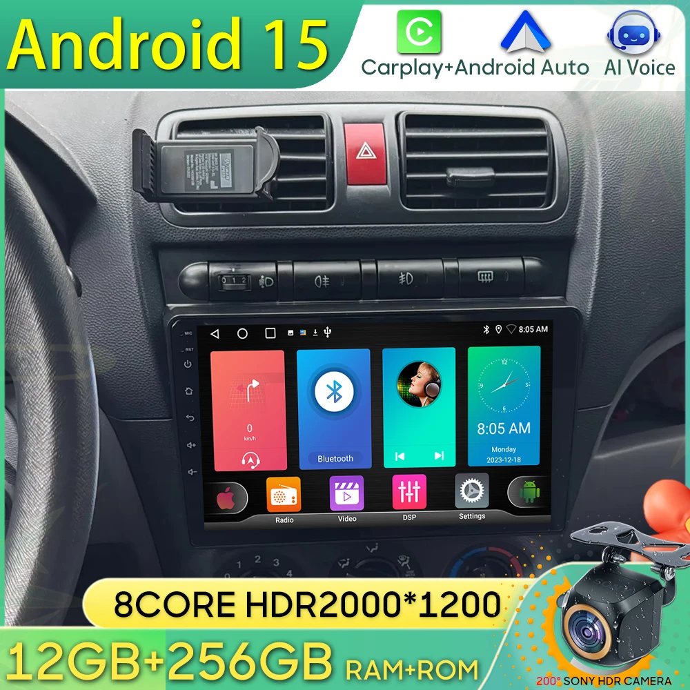

Android 15 Car Radio For Kia Morning Picanto 2004-2007 GPS Navigation Android Auto Carplay Display Multimedia Player 4G No 2din