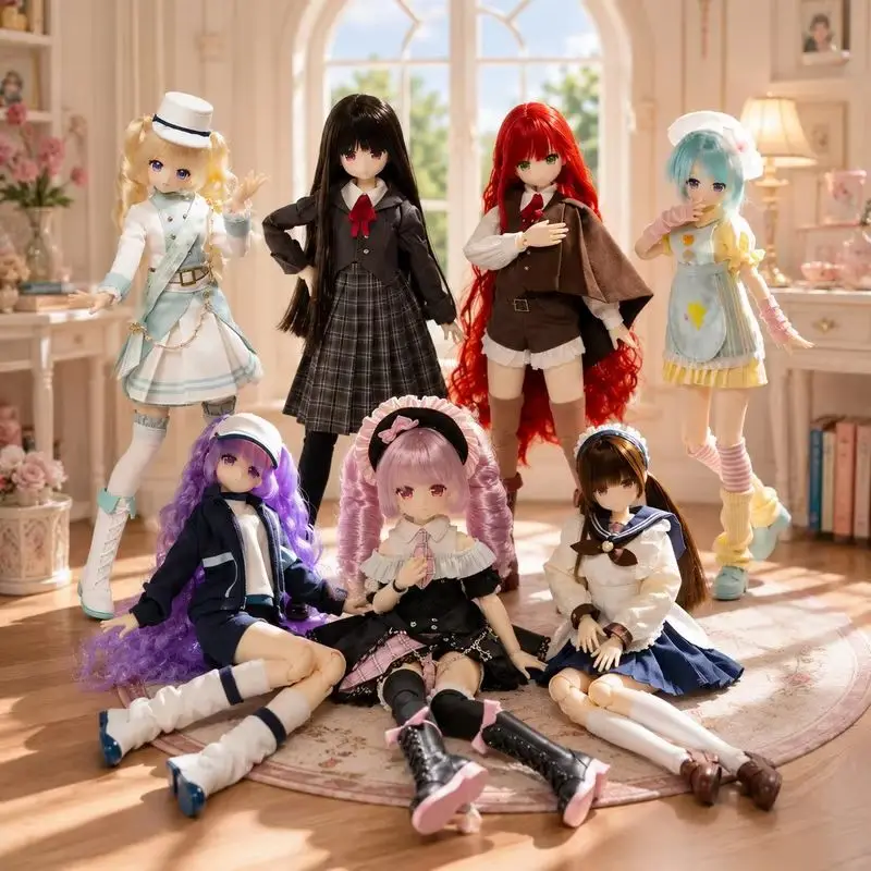 Original Aug Guizhaibu Bangs Series 2 1/6 Bjd Action Figure Blind Box Collectible Display Novelty Toy Set Anime Trendy Girl Gift