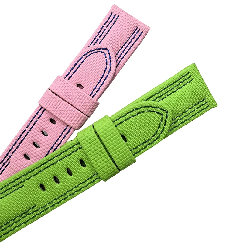 22 24 مم حزام مطاط FKM قابل للتخصيص لـ Panerai Luminor غاطسة PAM01122، PAM441، أزرق داكن/أسود/بني/رمادي/وردي 20,26 مم