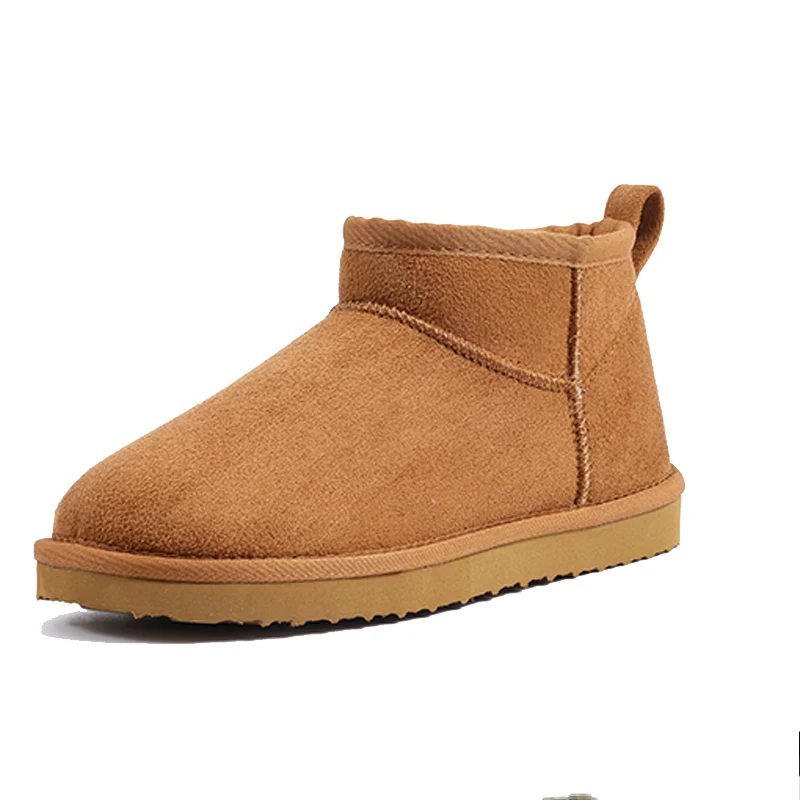 Evshine Winter-Pelz-Schneestiefel für Damen, rutschfest, mit Plüsch gefüttert, Wildlederstiefel, warme, flauschige Hausschuhe, klassische Schneestiefel – Detail 6
