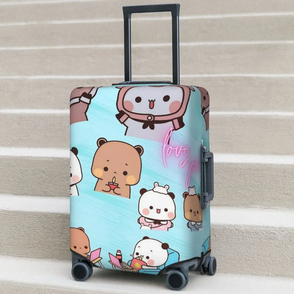 

Чехол для чемодана с милым мультяшным медведем Бубу Дуду, защитный чехол для путешествий с изображением панды, полезные аксессуары для багажа