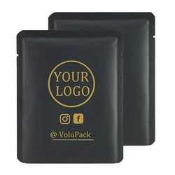 Custom Logo Printed Aluminum Coffee Bag, Vacuum Heat Sealable, Open Top 3 Side Sealing Flat Matte Black Mylar Bags