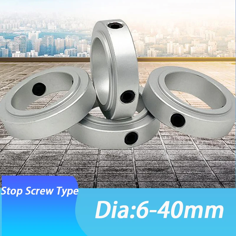 Stop Screw Type Retaining Rings Shaft Retainer Locator Fixed Ring Aluminum Alloy Surface Anodized Fixed Clamp with Screw