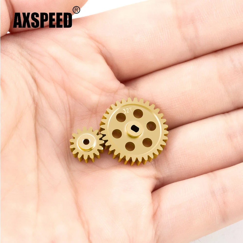 

AXSPEED латунь 15T + 32T Geaxbor шестерни для LOSI 1/24 Micro-B 2WD багги RC автомобиль обновленные детали
