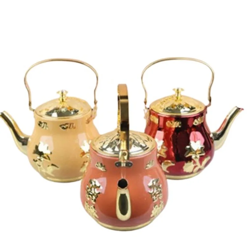

1.7L Stainless Steel Kettle Featured Embossed Teapot Restaurant Household Boiling Kettle European Style Kettle For Making Tea